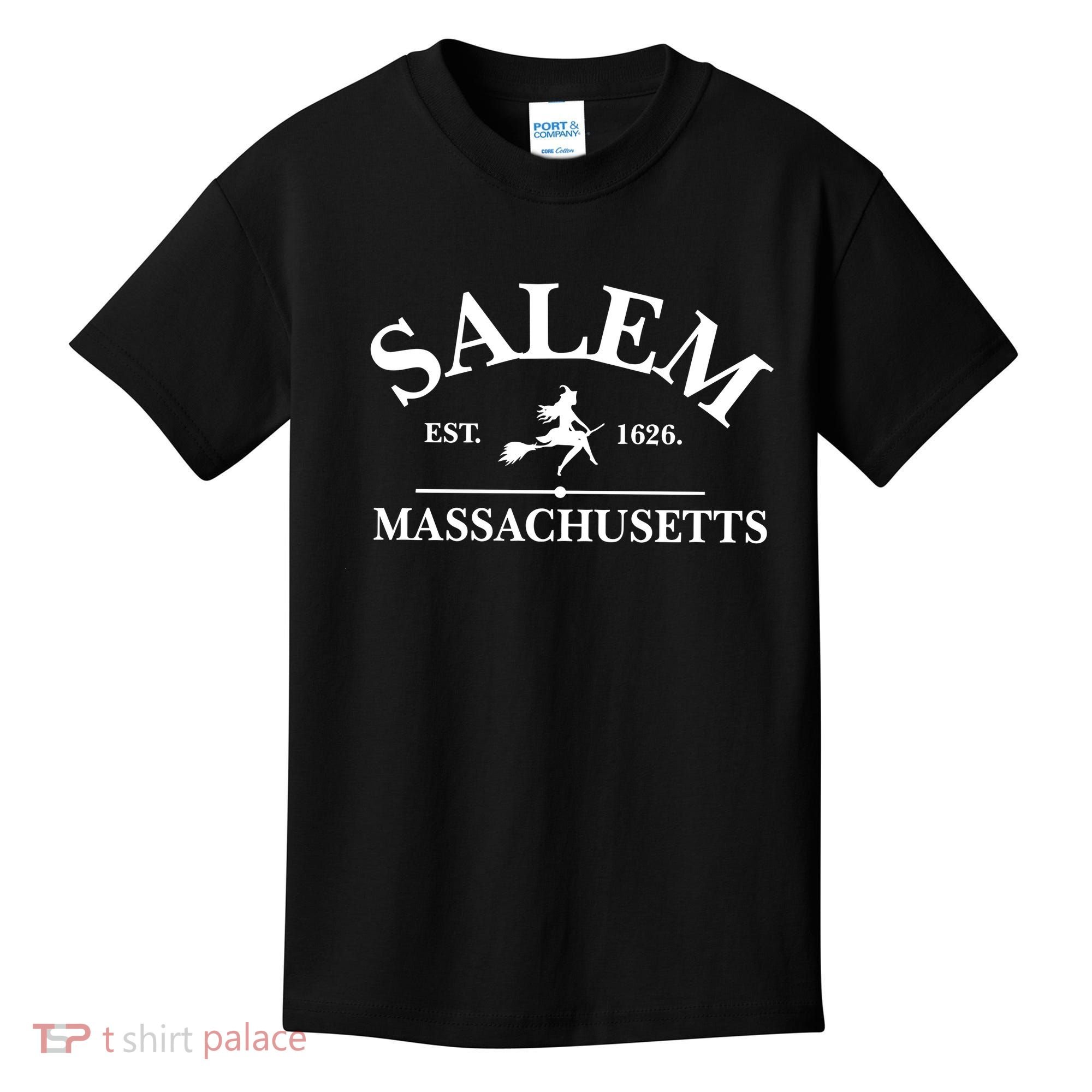 Salem Est 1626 Massachusetts Halloween Witch Wizard Kids T-Shirt