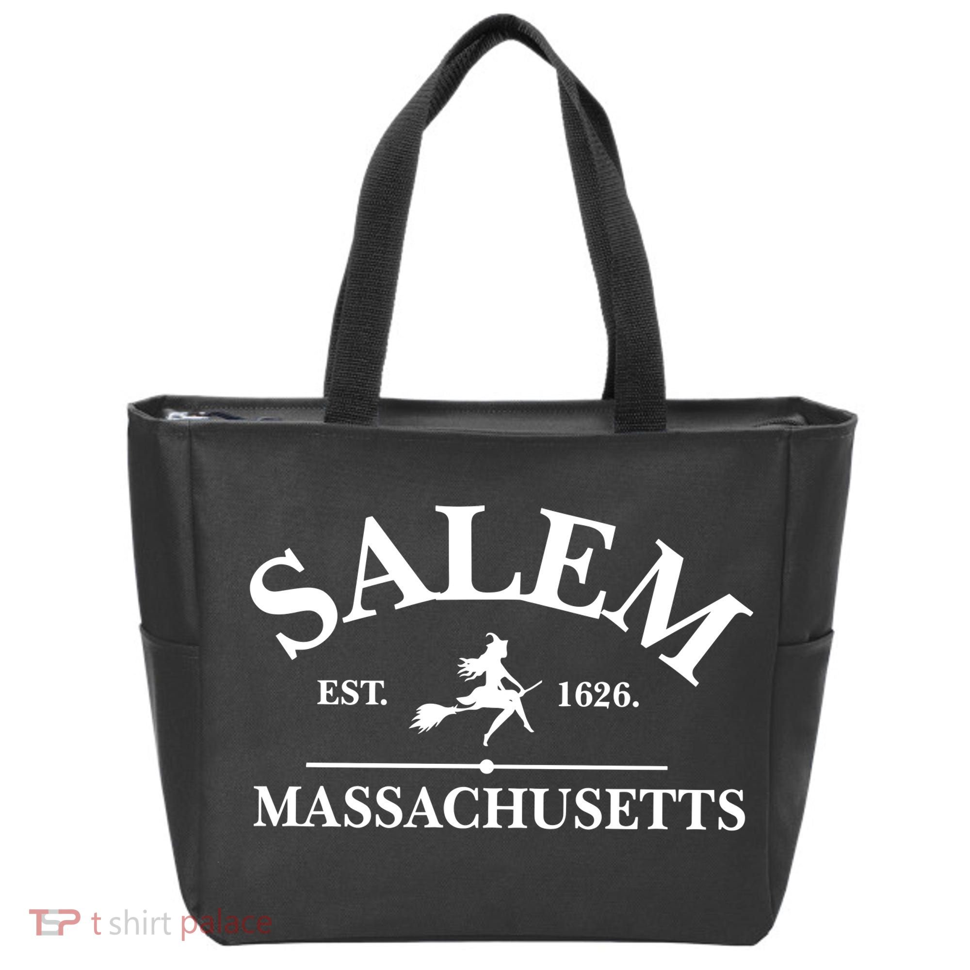 Salem Est 1626 Massachusetts Halloween Witch Wizard Tote Bag