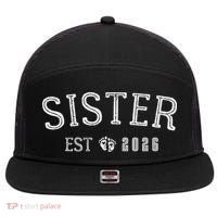 Sister EST 2026 7 Panel Mesh Trucker Snapback Hat thumb 0