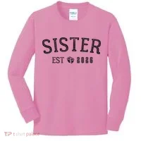 Sister EST 2026 Kids Long Sleeve Shirt thumb 0