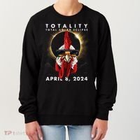 Solar Eclipse 2024 Chicken Rooster Women's Sweatshirt thumb 0