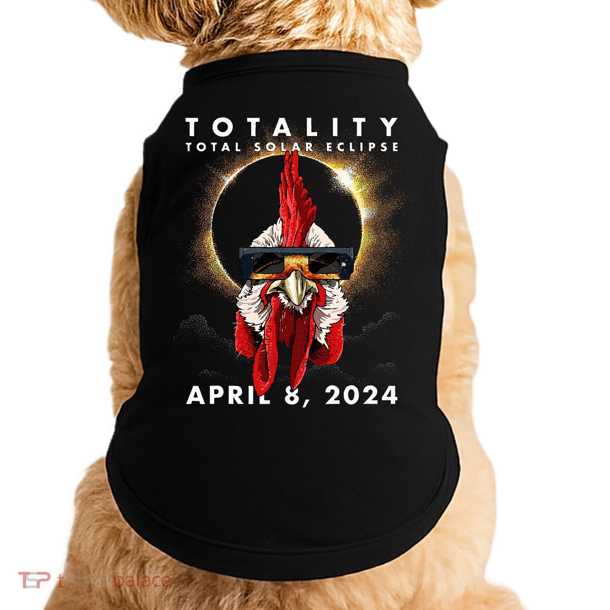 Solar Eclipse 2024 Chicken Rooster Doggie Tank