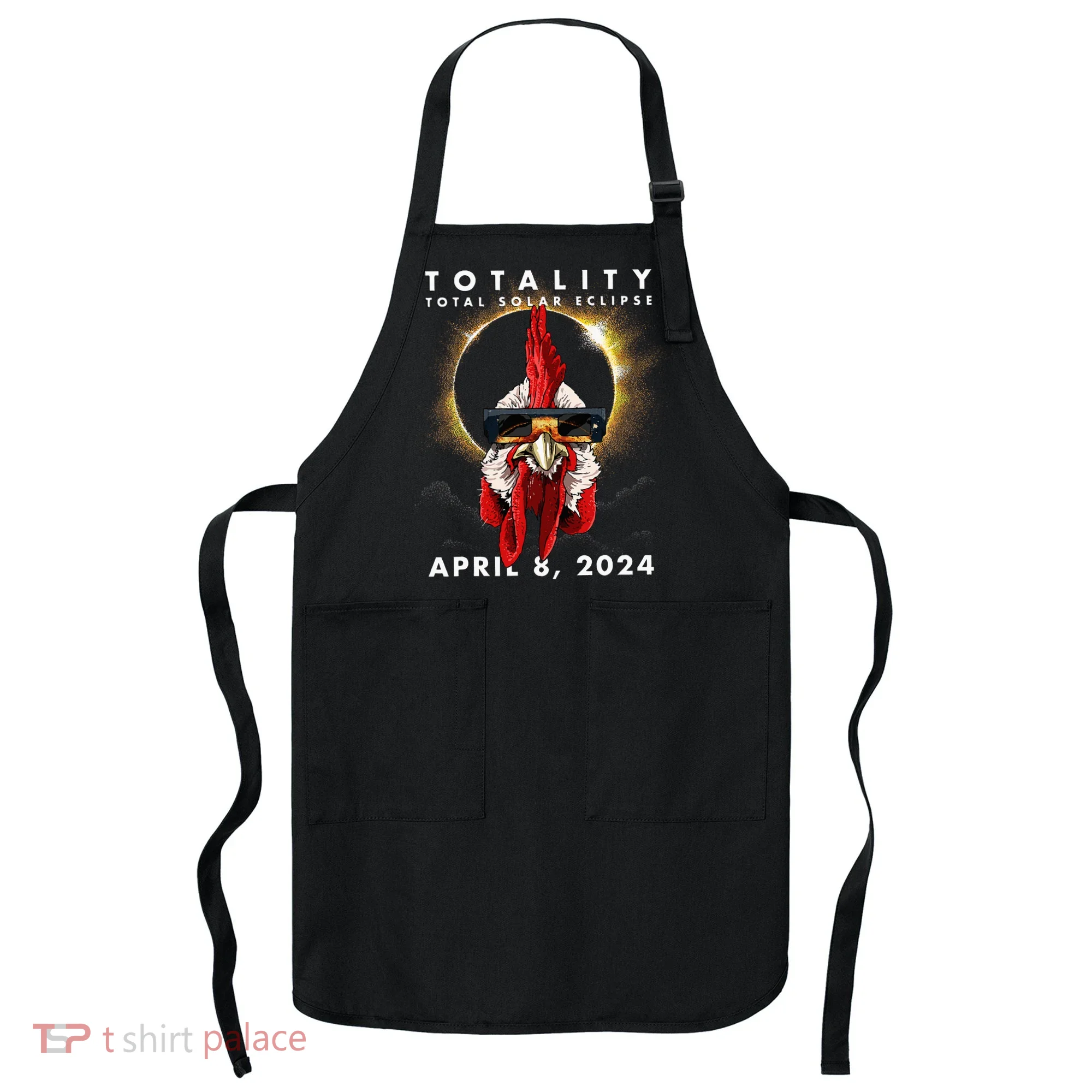 Solar Eclipse 2024 Chicken Rooster Apron
