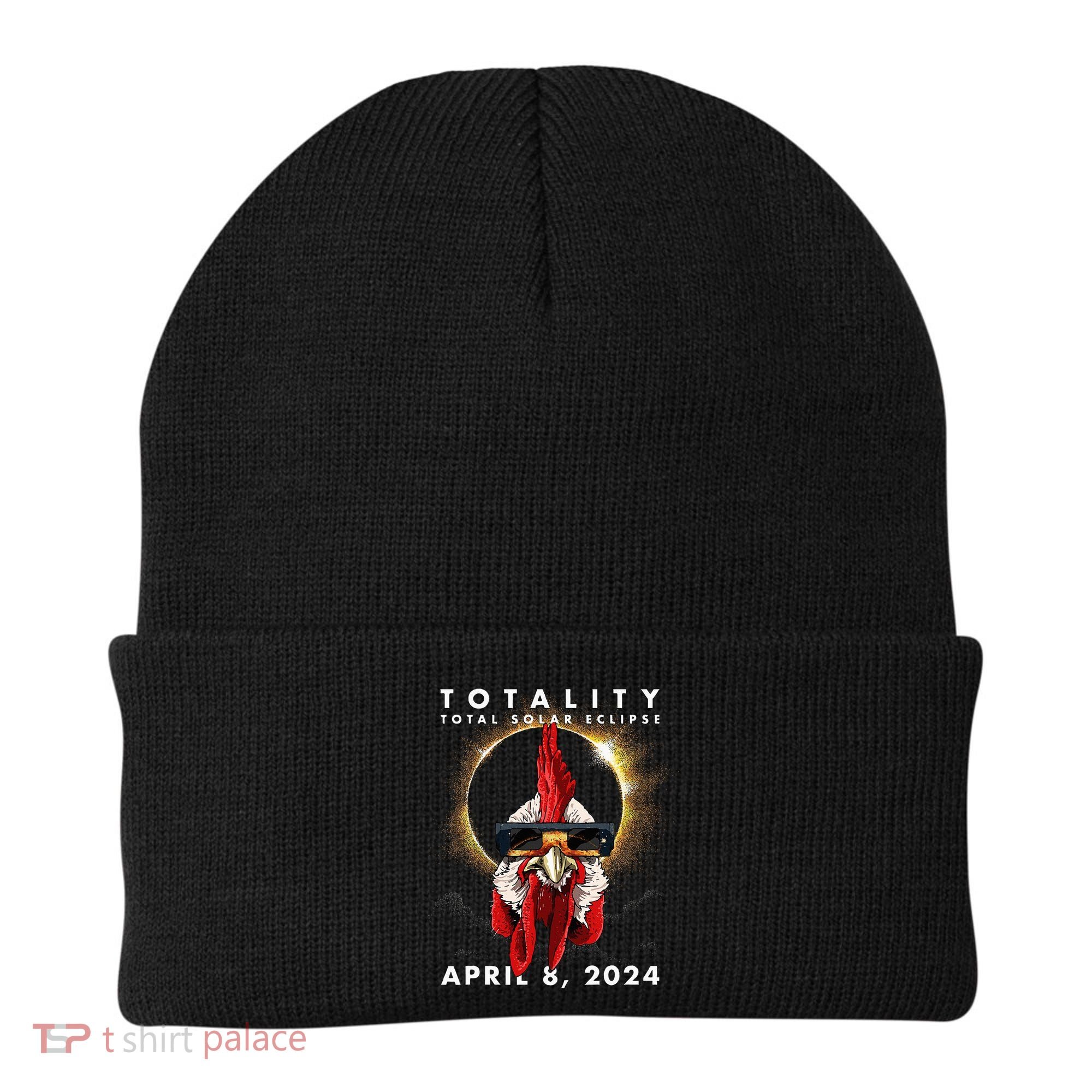 Solar Eclipse 2024 Chicken Rooster Beanie