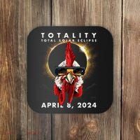 Solar Eclipse 2024 Chicken Rooster Coaster thumb 0
