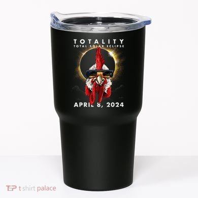 Solar Eclipse 2024 Chicken Rooster Tumbler