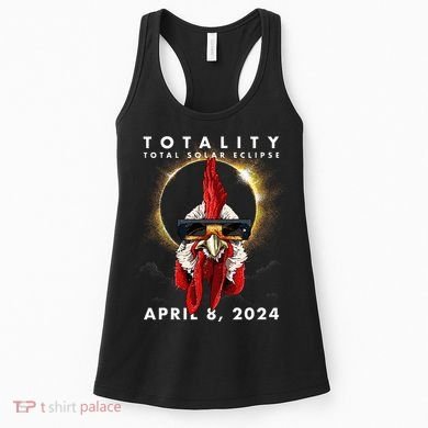 Solar Eclipse 2024 Chicken Rooster Women's Tank Top