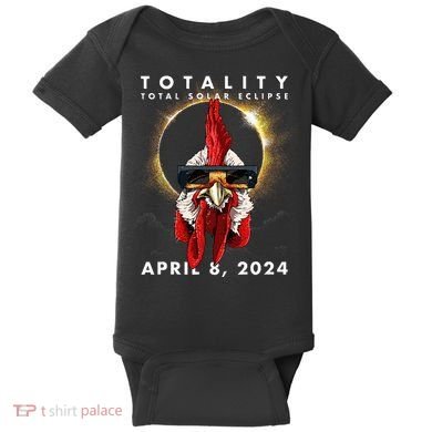 Solar Eclipse 2024 Chicken Rooster Baby Bodysuit