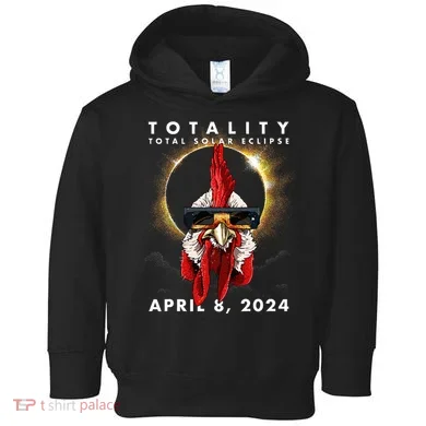 Solar Eclipse 2024 Chicken Rooster Toddler Hoodie