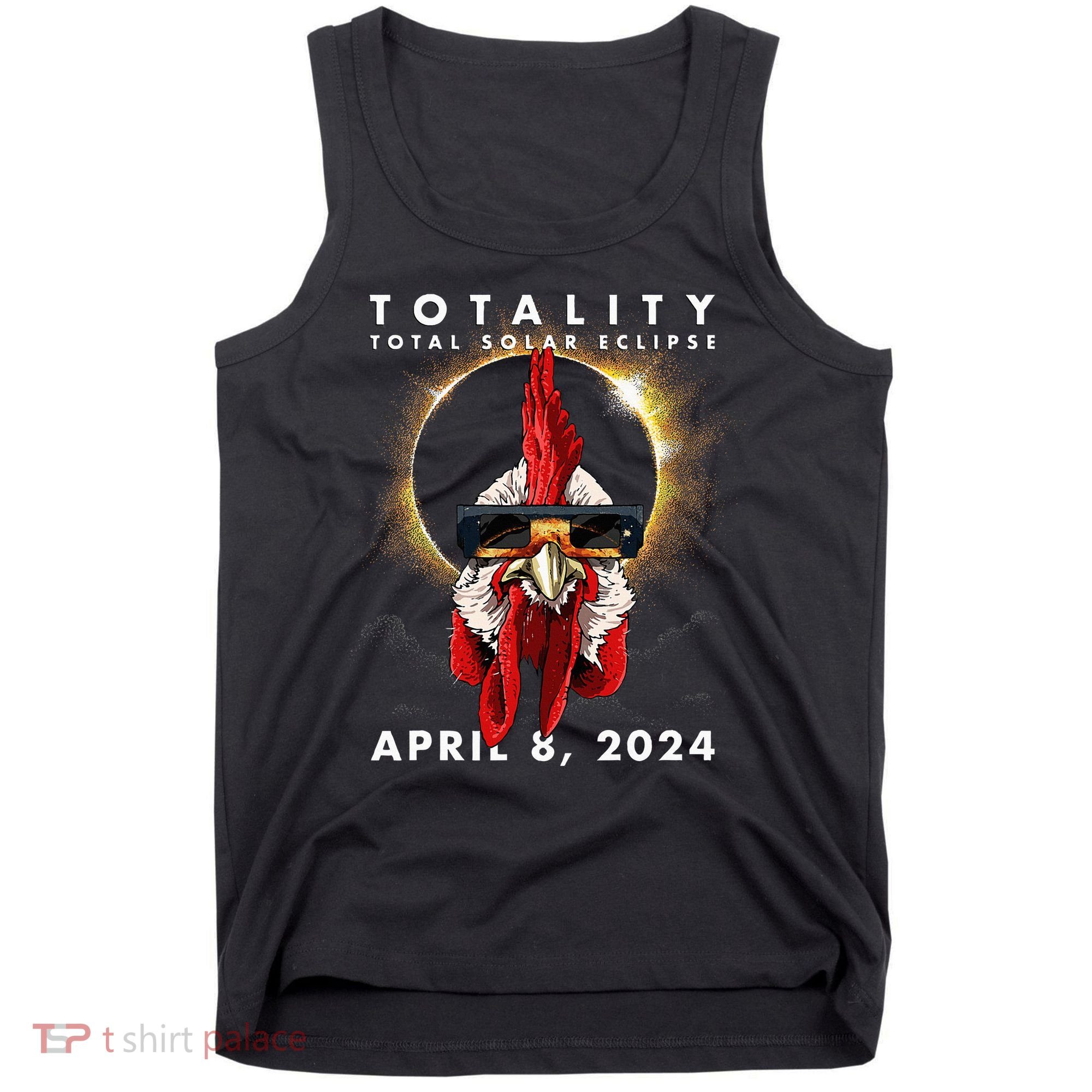 Solar Eclipse 2024 Chicken Rooster Tank Top
