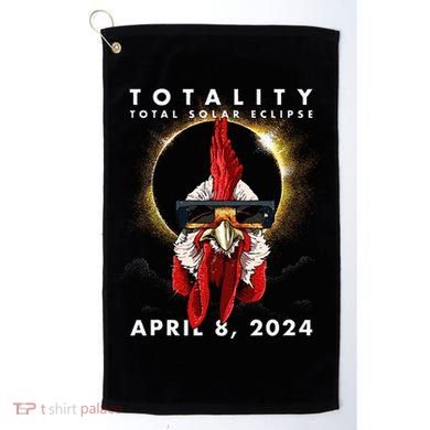 Solar Eclipse 2024 Chicken Rooster Golf Towel