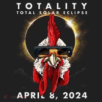 Solar Eclipse 2024 Chicken Rooster Golf Towel thumb 3
