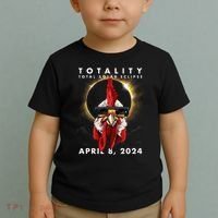 Solar Eclipse 2024 Chicken Rooster Toddler T-Shirt thumb 2