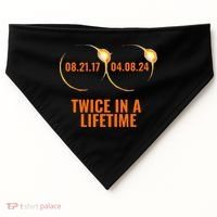 Solar Eclipse 2024 Twice In A Lifetime Solar Eclipse USA-Made Doggie Bandana thumb 0