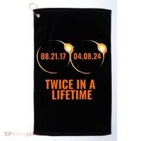 Solar Eclipse 2024 Twice In A Lifetime Solar Eclipse Golf Towel thumb 0