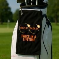 Solar Eclipse 2024 Twice In A Lifetime Solar Eclipse Golf Towel thumb 2