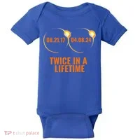 Solar Eclipse 2024 Twice In A Lifetime Solar Eclipse Baby Bodysuit thumb 0