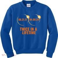 Solar Eclipse 2024 Twice In A Lifetime Solar Eclipse Kids Sweatshirt thumb 0