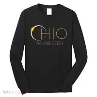 Solar Eclipse 2024 State Ohio Total Solar Eclipse Long Sleeve Shirt thumb 0