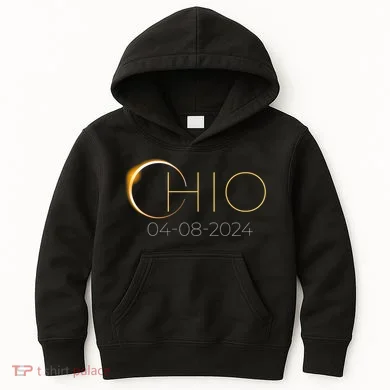 Solar Eclipse 2024 State Ohio Total Solar Eclipse Kids Hoodie