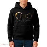 Solar Eclipse 2024 State Ohio Total Solar Eclipse Kids Hoodie thumb 4