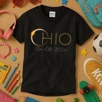 Solar Eclipse 2024 State Ohio Total Solar Eclipse Kids T-Shirt thumb 3