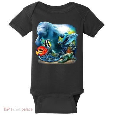 Sea Life - Classic Collage Baby Bodysuit