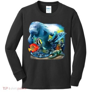 Sea Life - Classic Collage Kids Long Sleeve Shirt