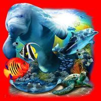 Sea Life - Classic Collage Santa Hat thumb 1