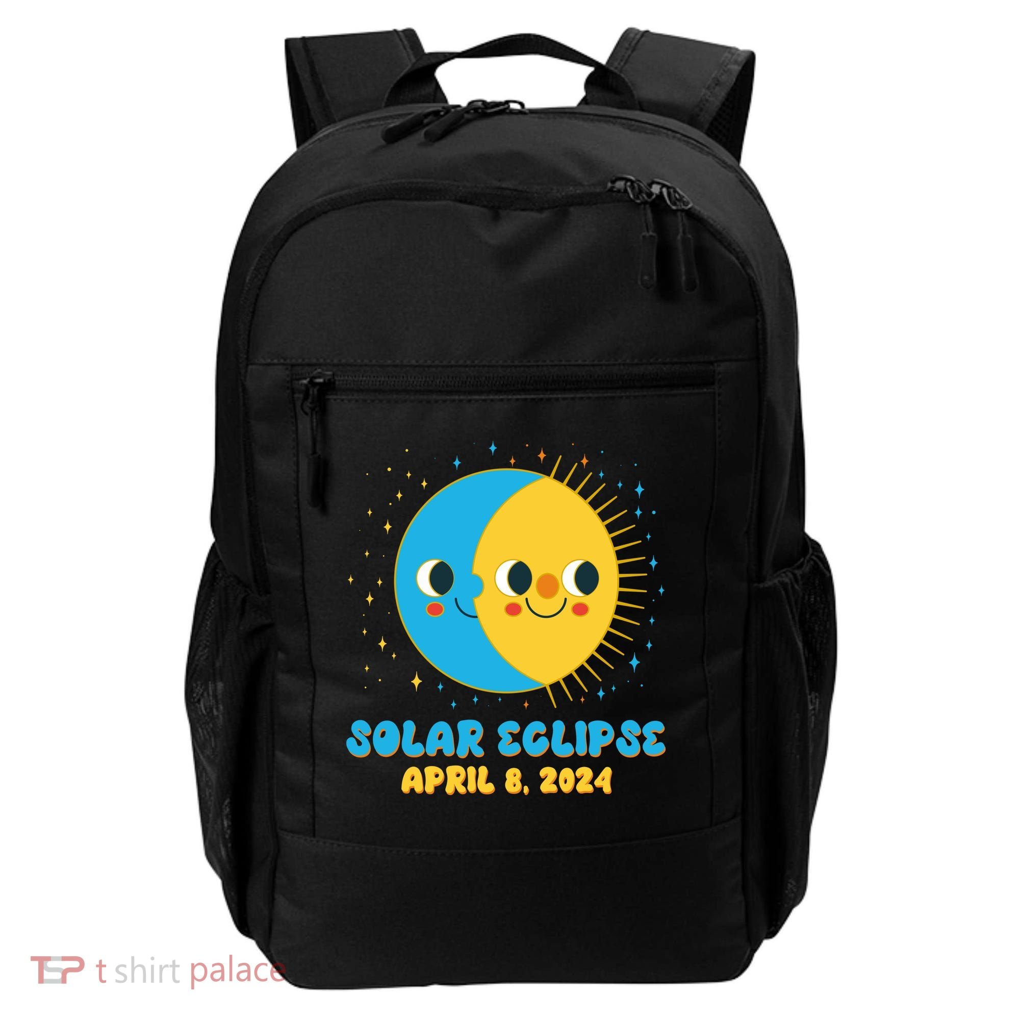 Solar Eclipse April 8 2024 Cute Moon And Sun Backpack