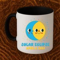 Solar Eclipse April 8 2024 Cute Moon And Sun Coffee Mug thumb 2