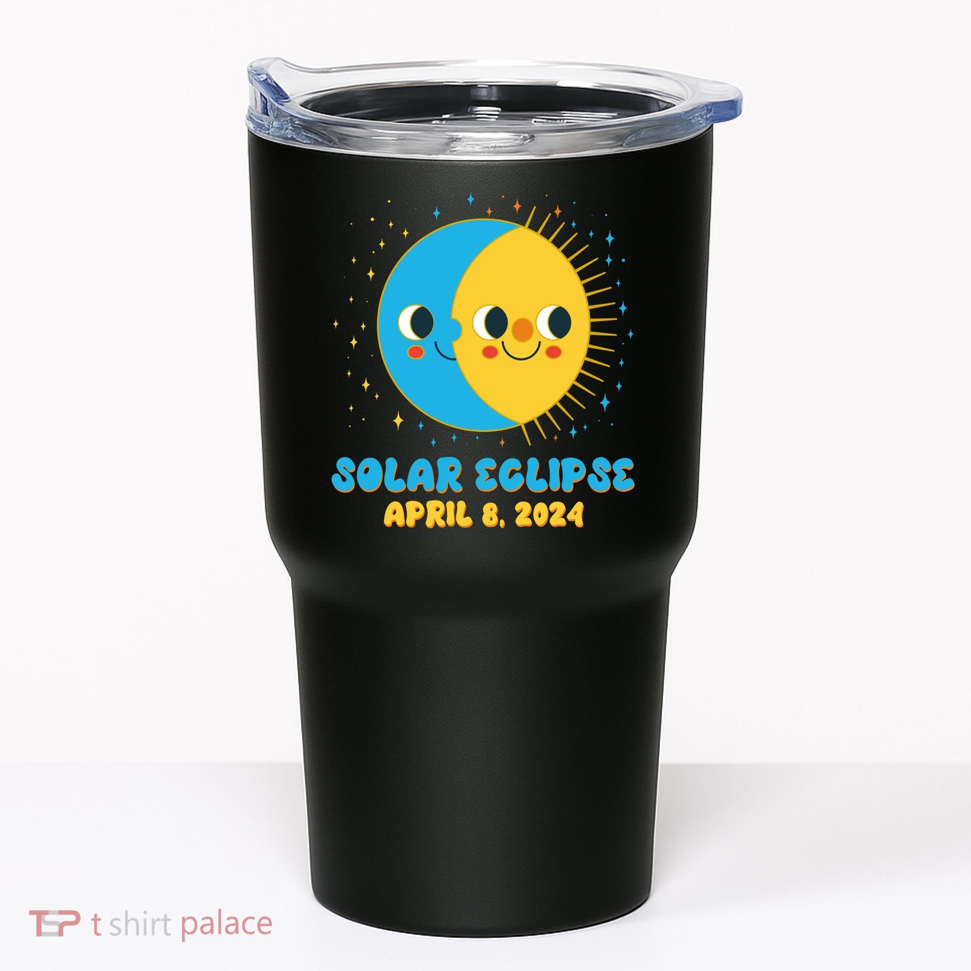 Solar Eclipse April 8 2024 Cute Moon And Sun Tumbler