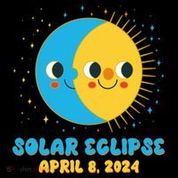 Solar Eclipse April 8 2024 Cute Moon And Sun Ornament thumb 1