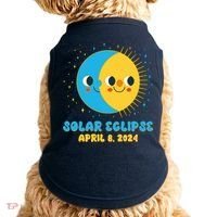 Solar Eclipse April 8 2024 Cute Moon And Sun Doggie Tank thumb 0