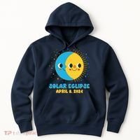 Solar Eclipse April 8 2024 Cute Moon And Sun Hoodie thumb 0