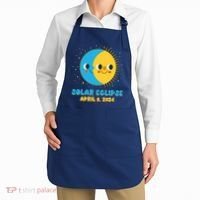 Solar Eclipse April 8 2024 Cute Moon And Sun Apron thumb 2