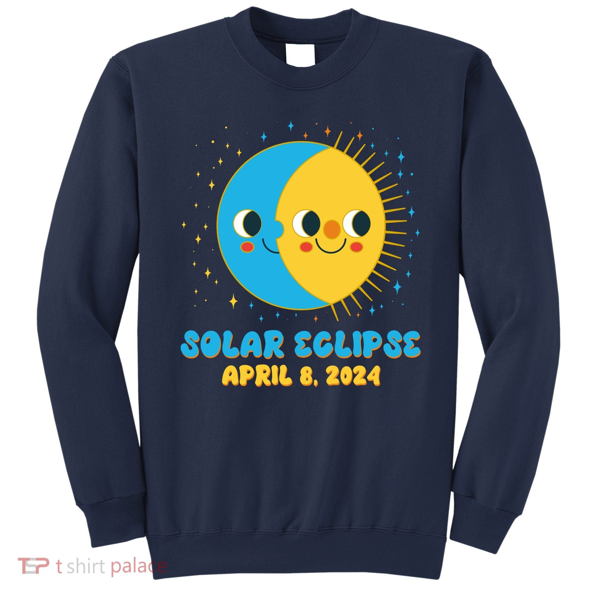 Solar Eclipse April 8 2024 Cute Moon And Sun Sweatshirt
