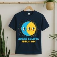 Solar Eclipse April 8 2024 Cute Moon And Sun T-Shirt thumb 2