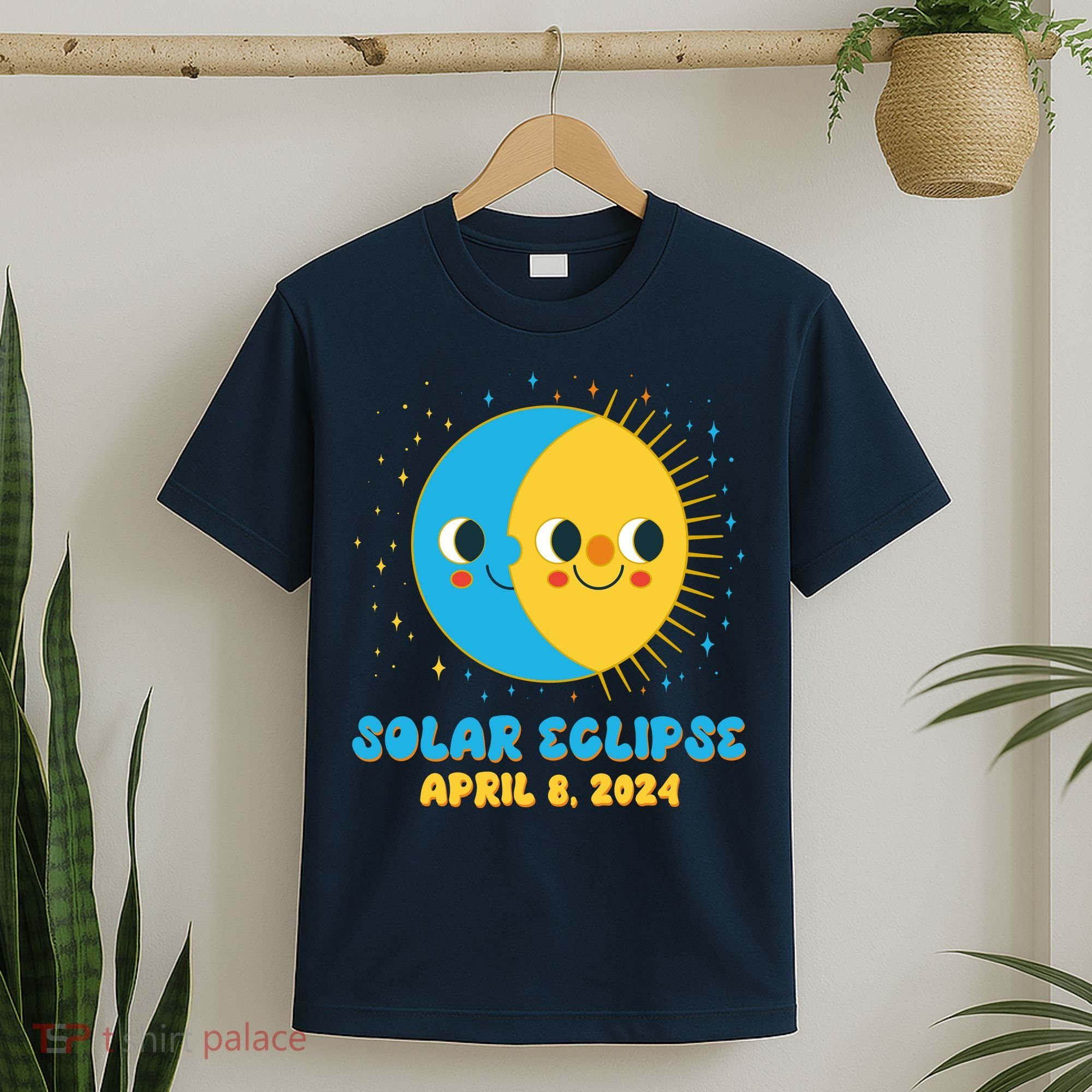 Solar Eclipse April 8 2024 Cute Moon And Sun T-Shirt