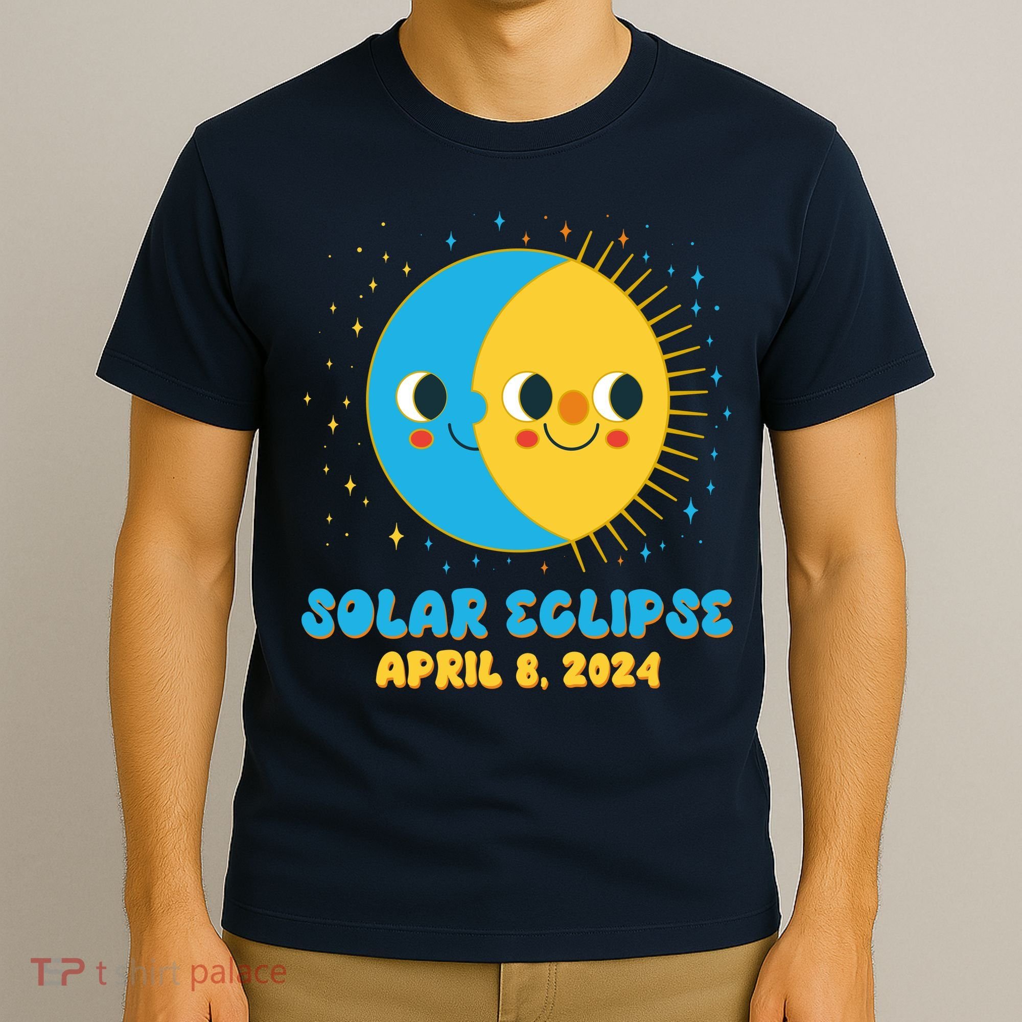 Solar Eclipse April 8 2024 Cute Moon And Sun T-Shirt