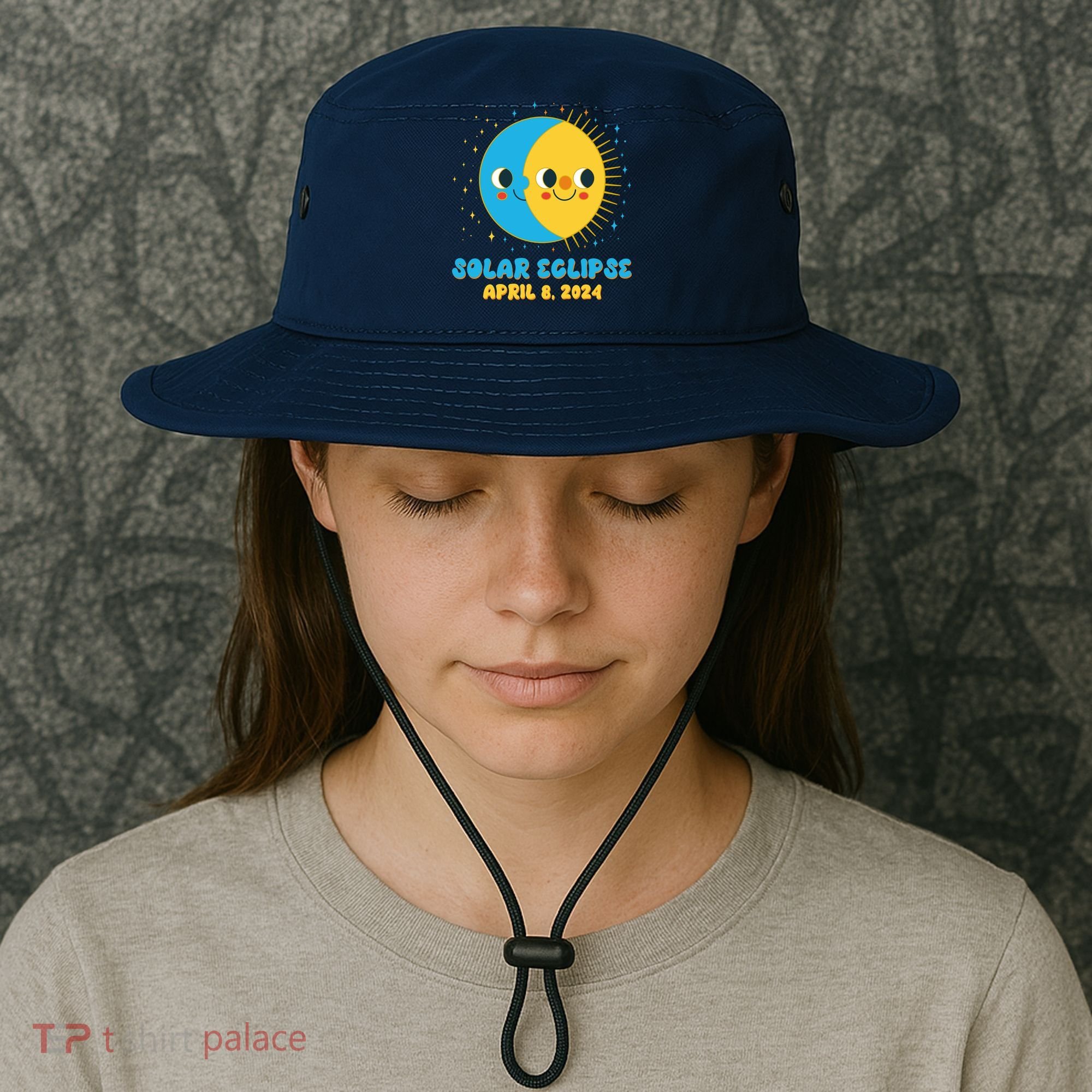 Solar Eclipse April 8 2024 Cute Moon And Sun Bucket Hat