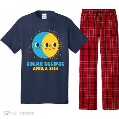 Solar Eclipse April 8 2024 Cute Moon And Sun Pajama Set