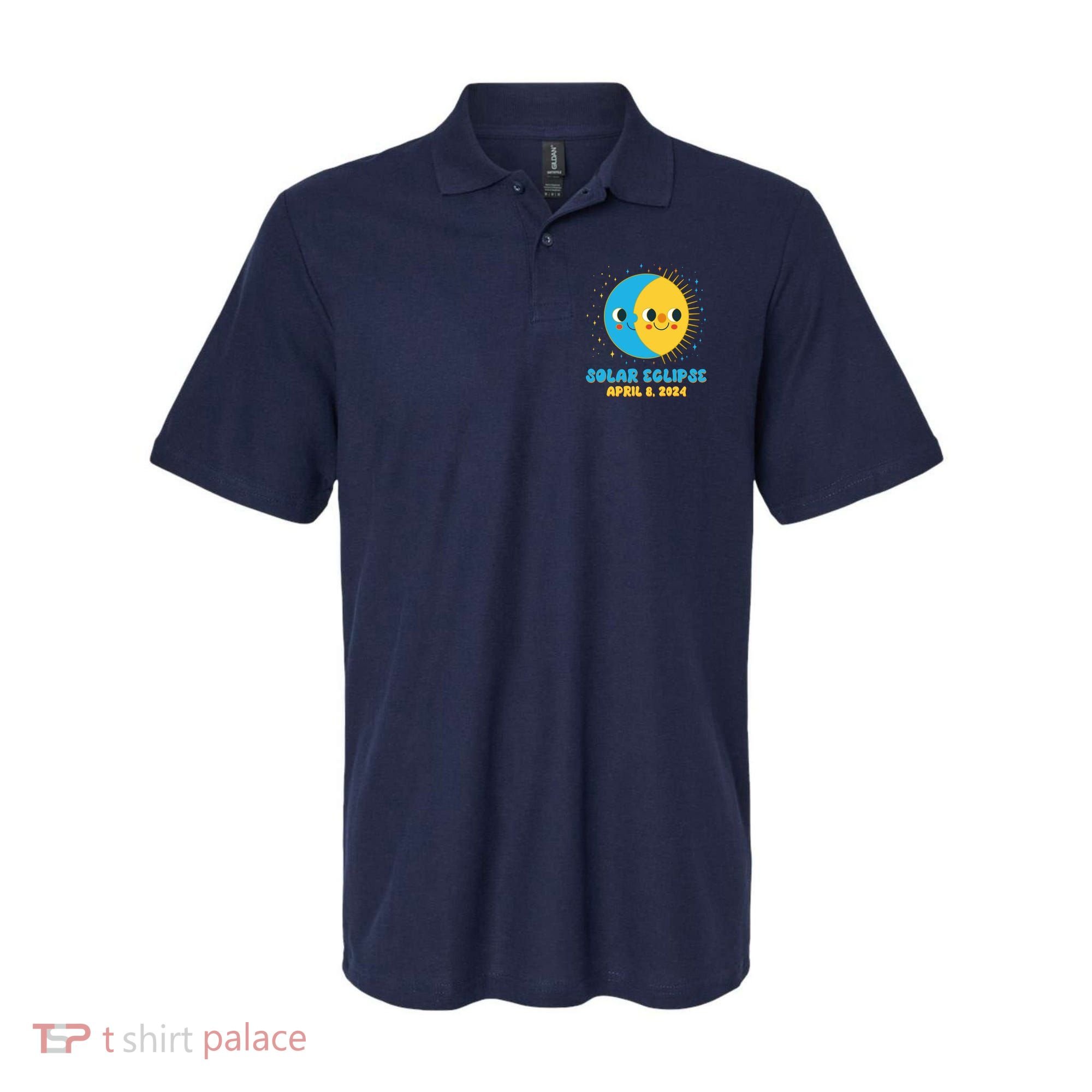 Solar Eclipse April 8 2024 Cute Moon And Sun Polo