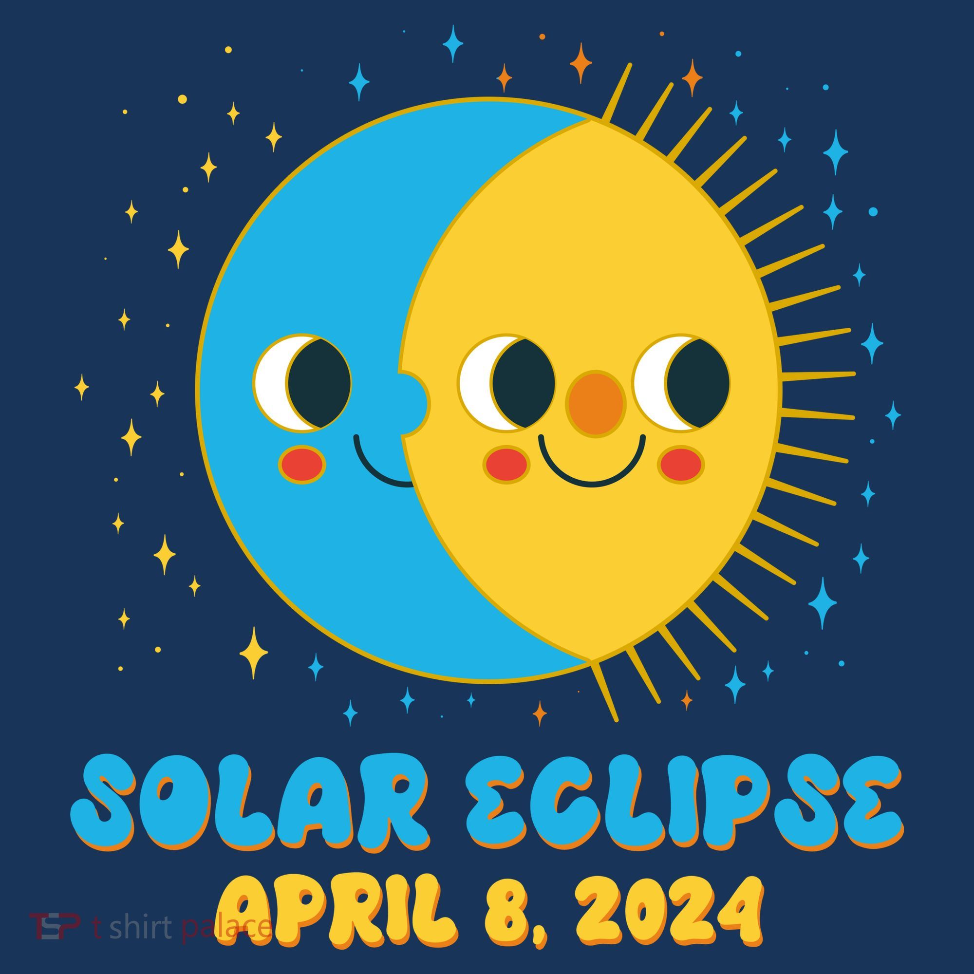 Solar Eclipse April 8 2024 Cute Moon And Sun Mousepad