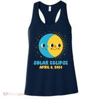 Solar Eclipse April 8 2024 Cute Moon And Sun Women's Tank Top thumb 0