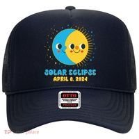 Solar Eclipse April 8 2024 Cute Moon And Sun Hat thumb 0
