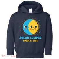 Solar Eclipse April 8 2024 Cute Moon And Sun Toddler Hoodie thumb 0