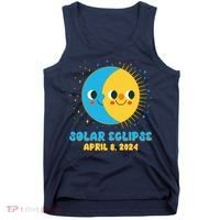 Solar Eclipse April 8 2024 Cute Moon And Sun Tank Top thumb 0