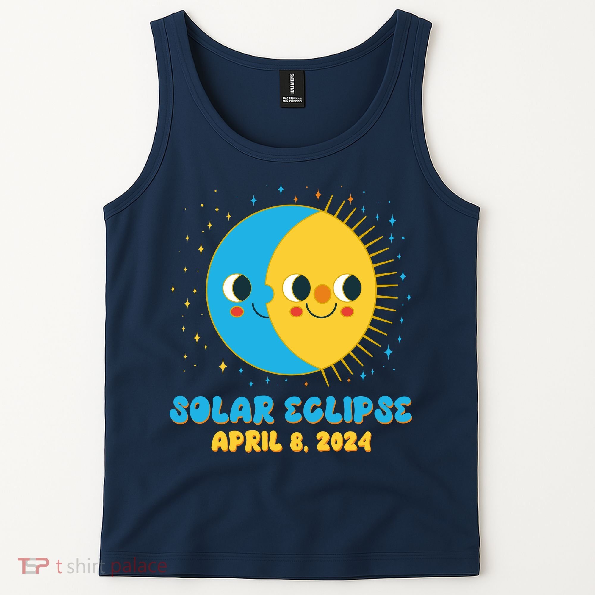 Solar Eclipse April 8 2024 Cute Moon And Sun Tank Top