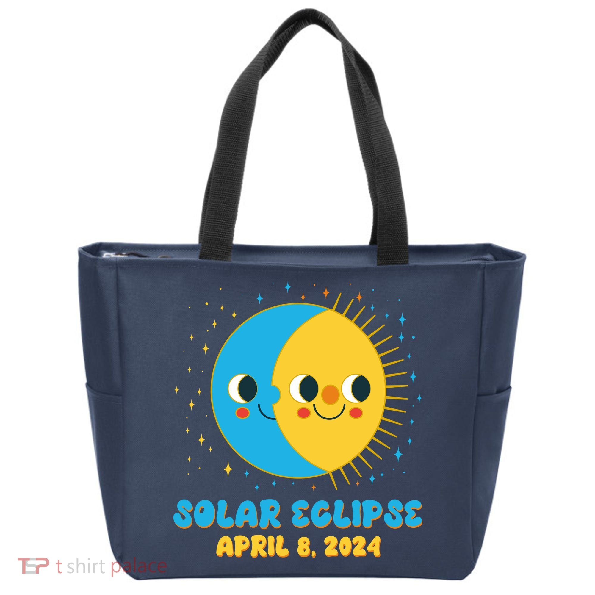 Solar Eclipse April 8 2024 Cute Moon And Sun Tote Bag